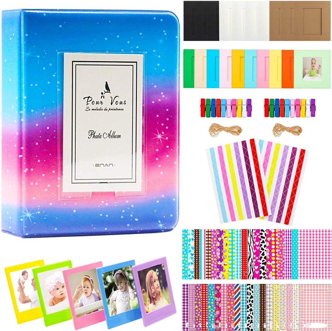 BigTrend – Álbum de película de papel fotográfico de 2 x 3 pulgadas para cámara Fujifilm Instax Mini, Polaroid Snap, Z2300, cámaras instantáneas