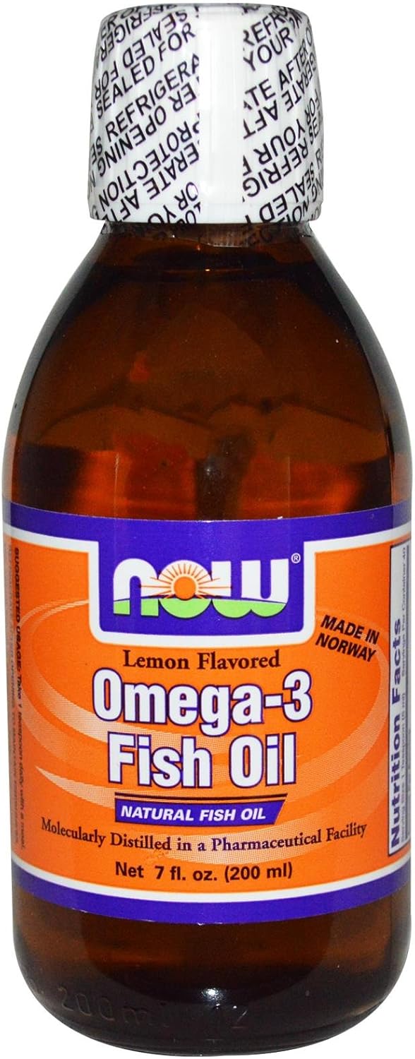 NOW Foods – Aceite de pescado omega-3 con sabor a limón – 7 fl. oz.