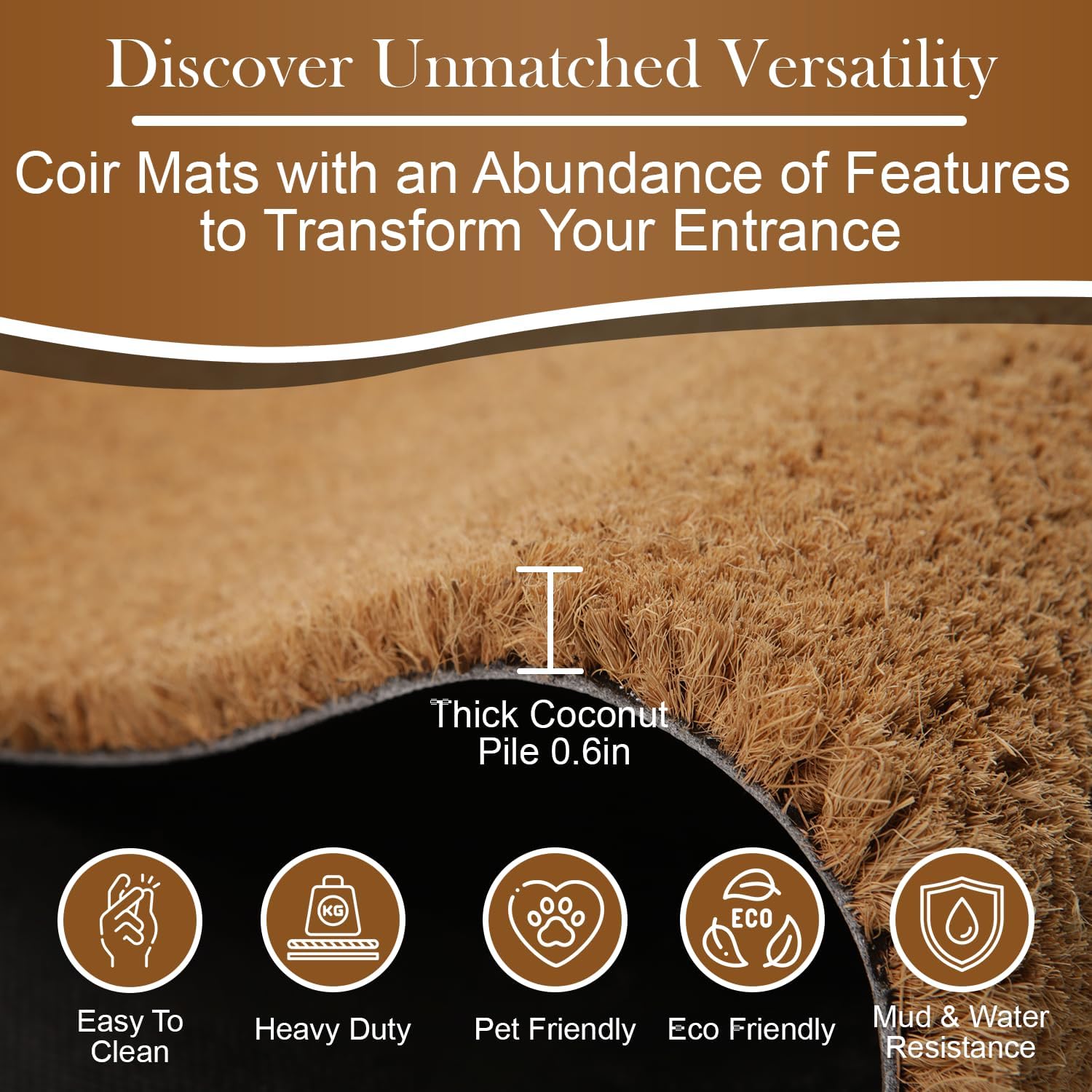 Tapete para puerta con texto en inglés “I Like Animals”, resistente fibra de coco gruesa para exterioresinteriores con respaldo de PVC