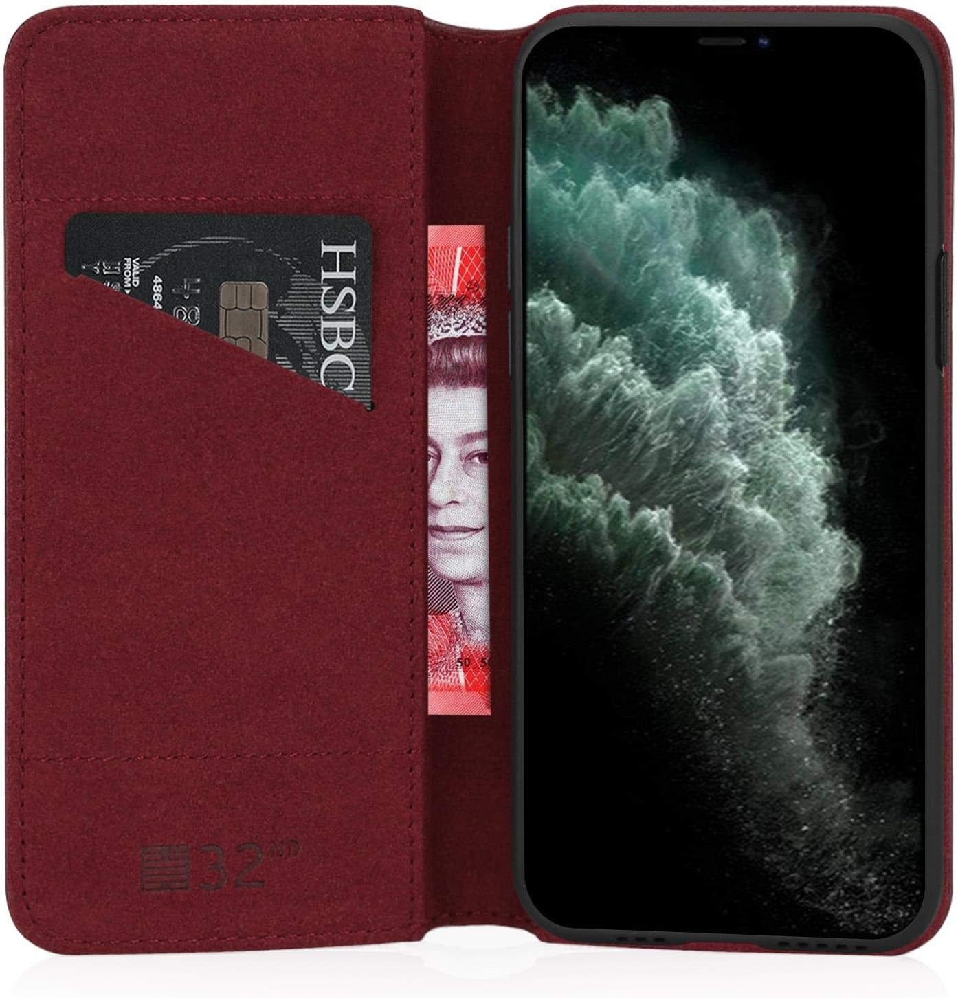 Classic Series 2.0 – Funda de piel auténtica tipo libro tipo libro tipo libro para Apple iPhone 11 Pro Max (6.5 pulgadas), diseño de piel auténtica