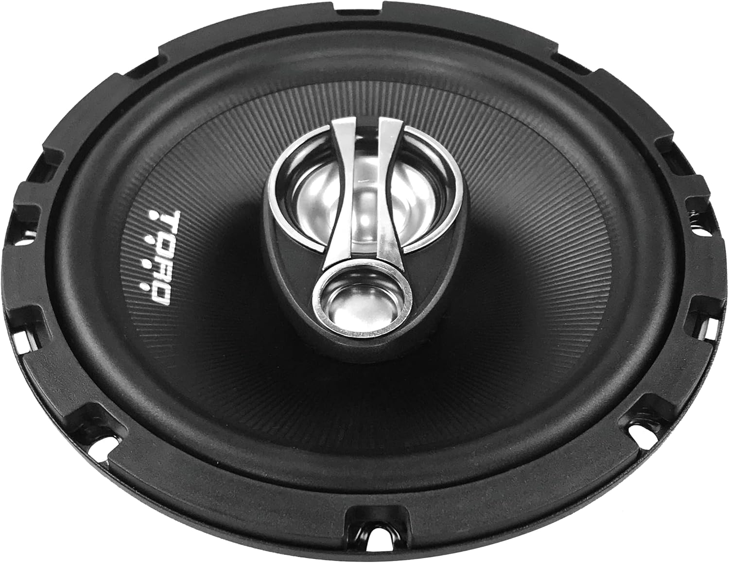 TORO TECH  F6, 6.5 Inch 3-Way Coaxial Car Speaker Set – 120 Watt MAX  60 Watts RMS, Ferro Fluid Tweeters, 4 Ohm, 1 KSV Voice Coils. Two Speaker Set