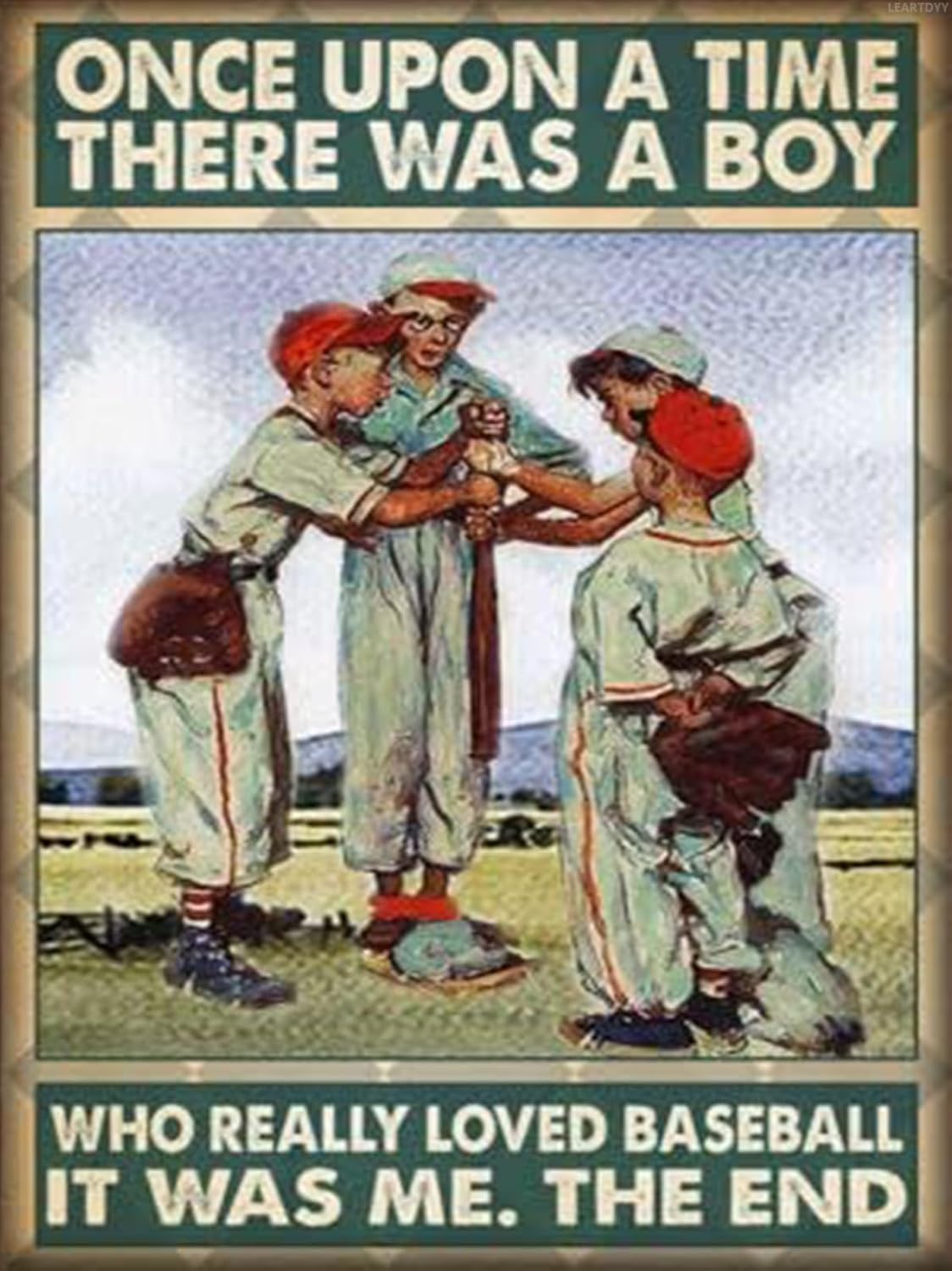 LEARTDYY Arte de diamantes 5D Once Upon A Time There was a boy who Really Loved Baseball Diamond Painting Kits para adultos, pintura por números,