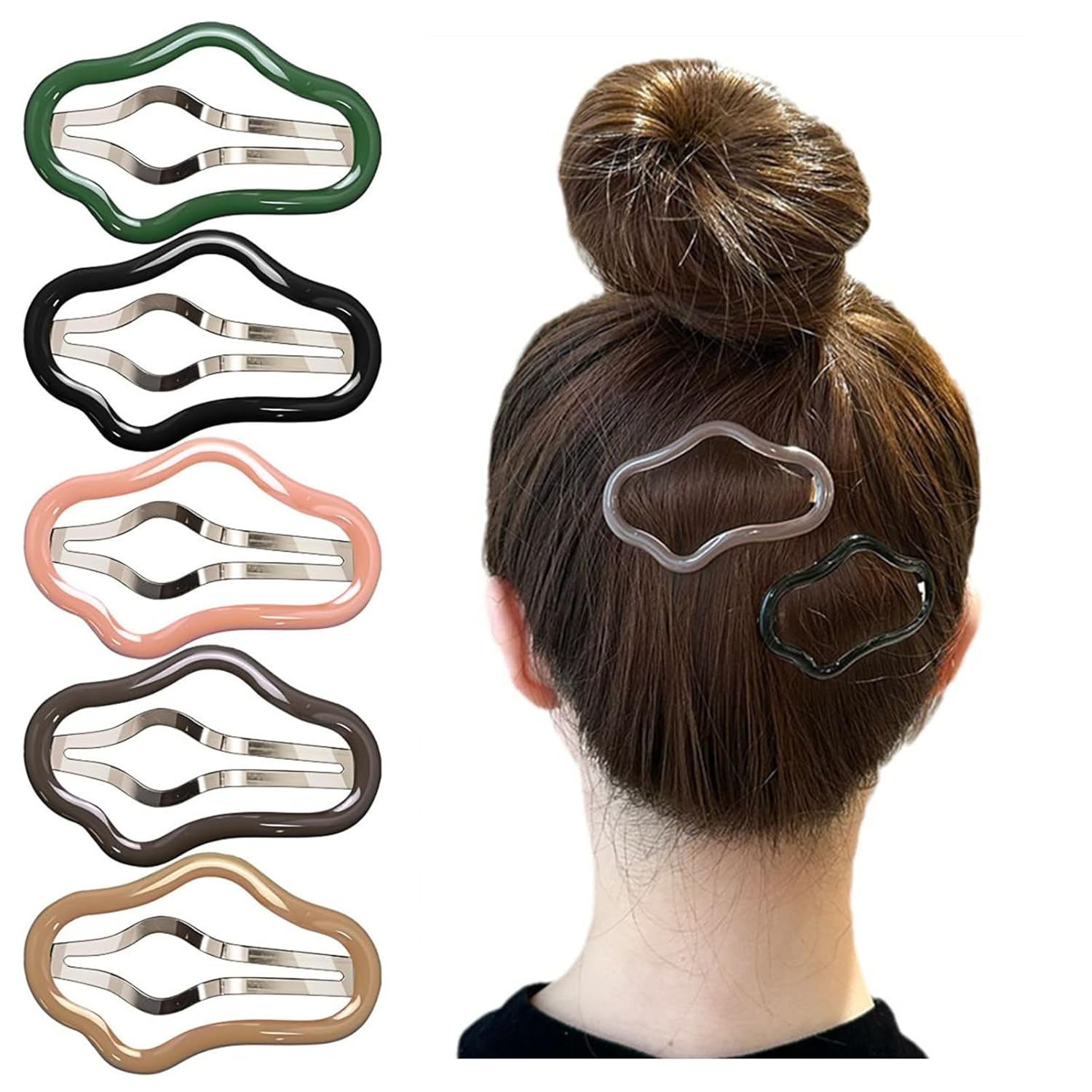 5 pinzas para el cabello a presión, antideslizantes, accesorios para el cabello para mujeres, clip hueco en forma de nube, pinzas para el cabello