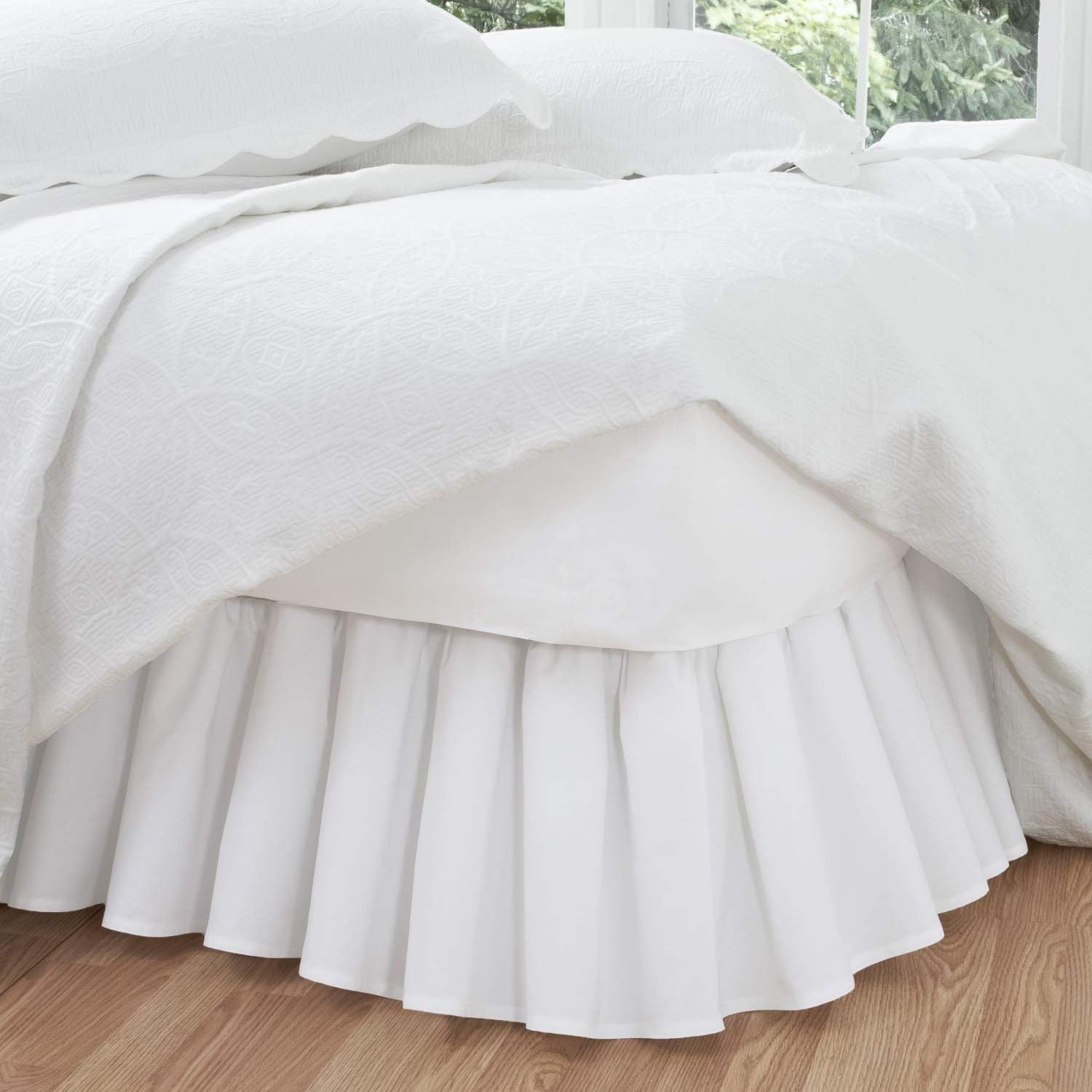 Faldón plisado de popelina para cama tamaño California King, de Fresh Ideas