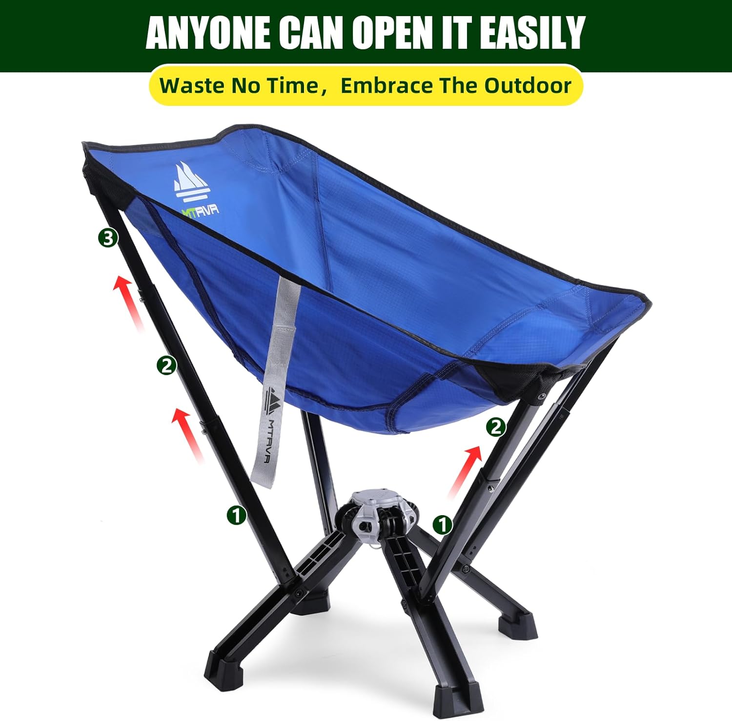 Silla plegable al aire libre y bolsa portátil, equipo de silla de camping para senderismo, mochilero, deporte, fútbol, playa, silla de campamento