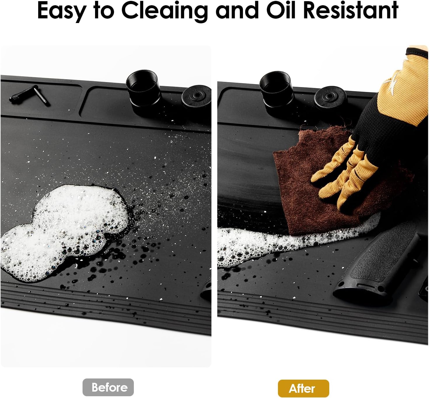 OneTigris Gun Cleaning Mat Rifle Pistol Gun Mat with Magnetic Dots, Non-Slip Oil Resistant