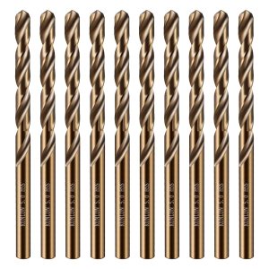 Broca de cobalto de 18 pulgadas (10 unidades), juego de brocas de metal M35 HSS para madera, metal duro, acero inoxidable, acero cobalto M35 Broca de cobalto de 18 pulgadas (10 unidades), juego de brocas de metal M35 HSS para madera, metal duro, acero inoxidable, acero cobalto M35