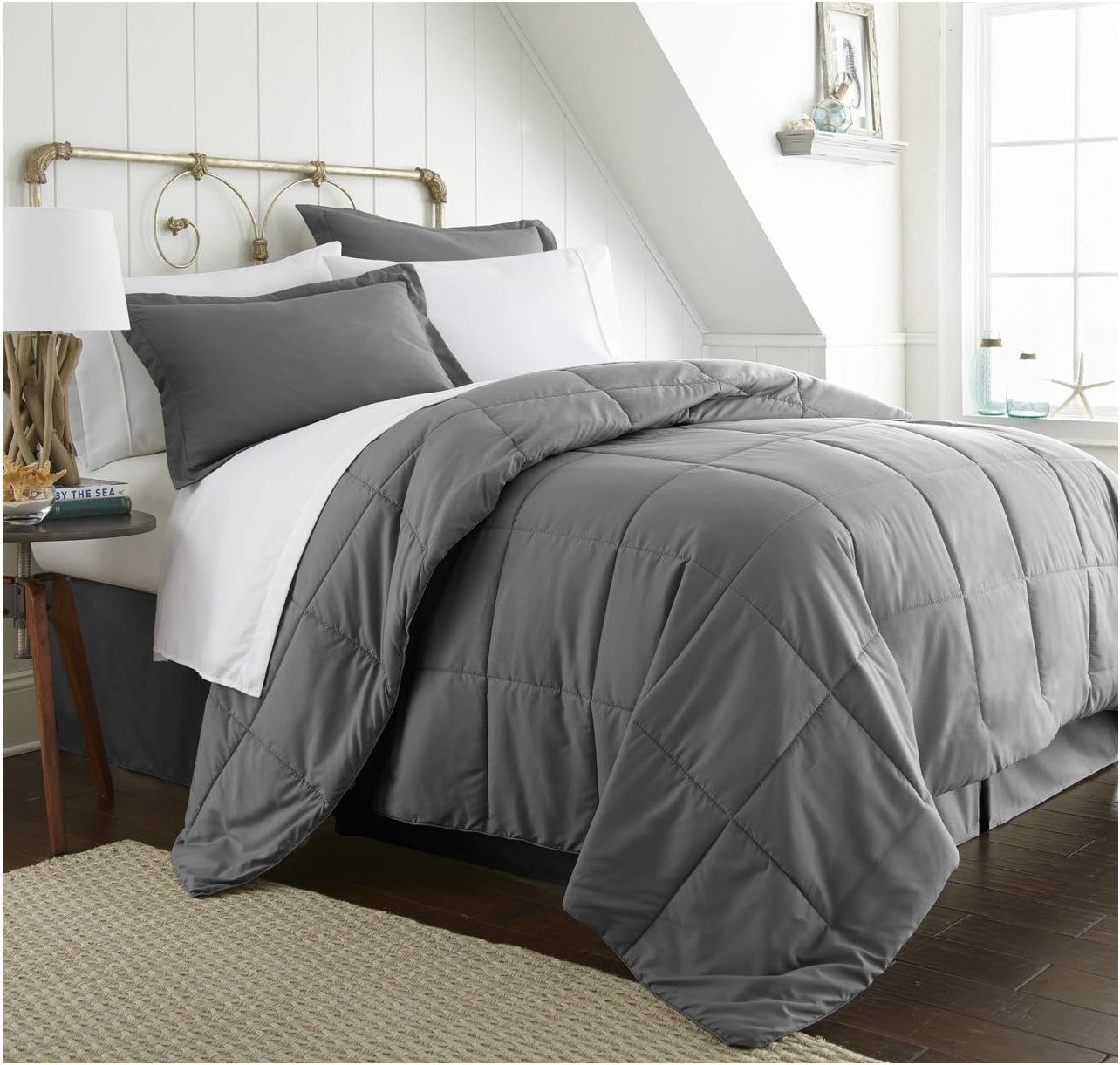 ienjoy Home Cama en una bolsa, matrimonial, gris