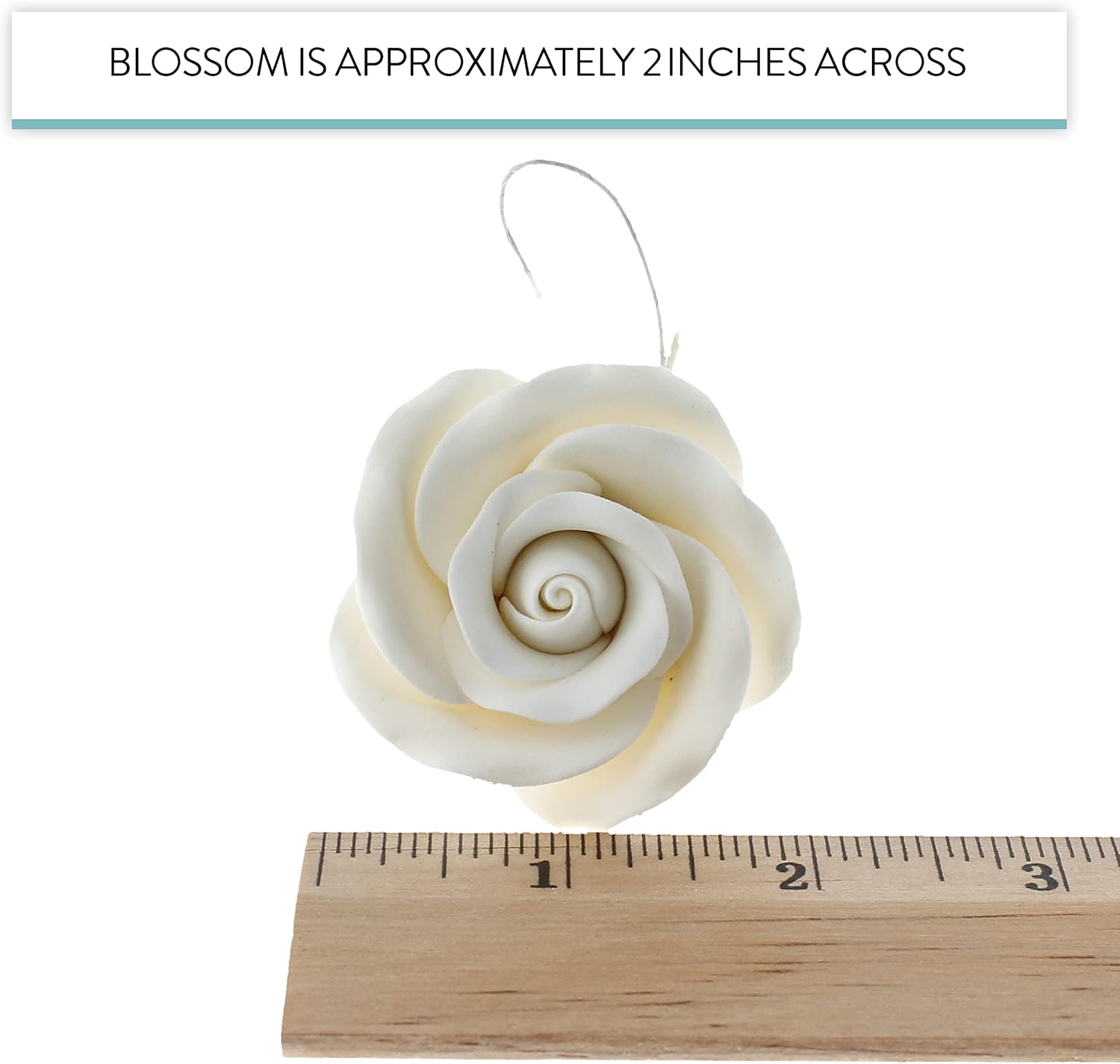Global Sugar Art Flores de pastel de azúcar y rosas de té, color blanco, alambre grande, 12 unidades por el chef Alan Tetreault