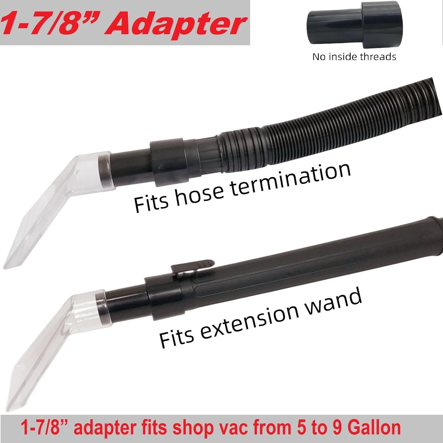 TunaMax Funciona universal con todos los accesorios extractores de aspiradoras de tienda con adaptadores de 1-14 pulgadas y 1-78 pulgadas y 2-12