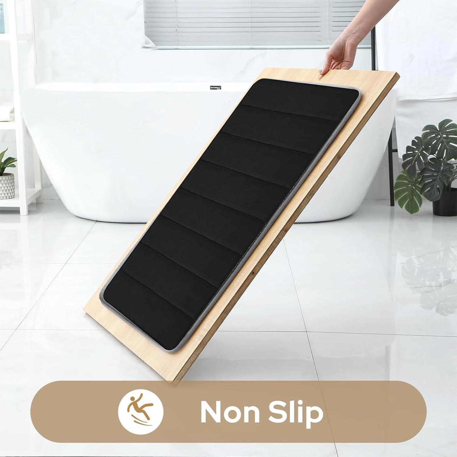 Hedgx Juego de tapetes de baño de espuma viscoelástica, alfombras gruesas de baño para 3 piezas, tapetes de inodoro, suaves y cómodos, de alta