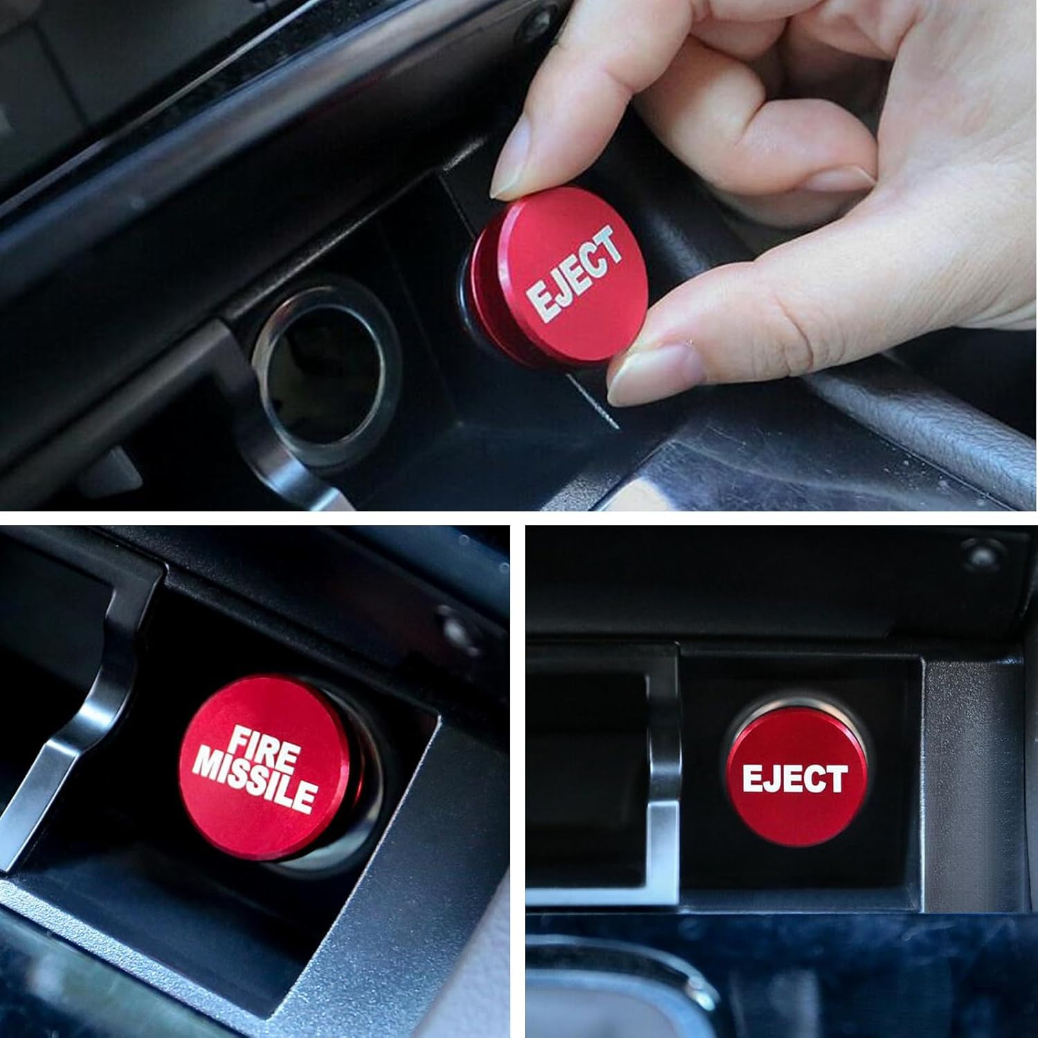 2 fundas de botón de metal para encendedor de cigarrillos de automóvil, reemplazo de cubierta decorativa para encendedor de cigarrillos, enchufe
