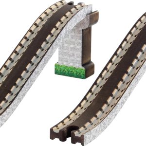 Pista de tren de madera – Pista de puente con soportes – Fabricado en Estados Unidos Pista de tren de madera – Pista de puente con soportes – Fabricado en Estados Unidos