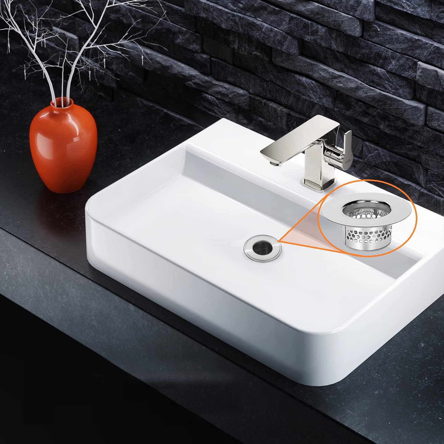 Colador de fregadero de baño (paquete de 3), cubierta de drenaje de bañera, colador de drenaje para lavabo, colador de pelo para lavabo, lavabo de