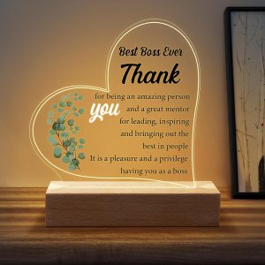 Regalos de jefe para mujeres y hombres, luz nocturna acrílica, regalos de despedida para jefe, regalos de agradecimiento de Navidad para jefe, Regalos de jefe para mujeres y hombres, luz nocturna acrílica, regalos de despedida para jefe, regalos de agradecimiento de Navidad para jefe,
