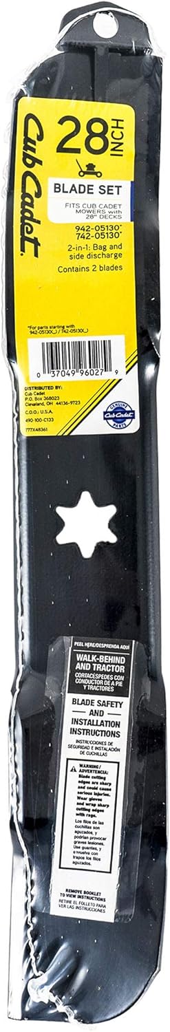 CUB CADET 490-100-C133 Juego de cuchillas de mulching 28″ cubierta CC600 OEM