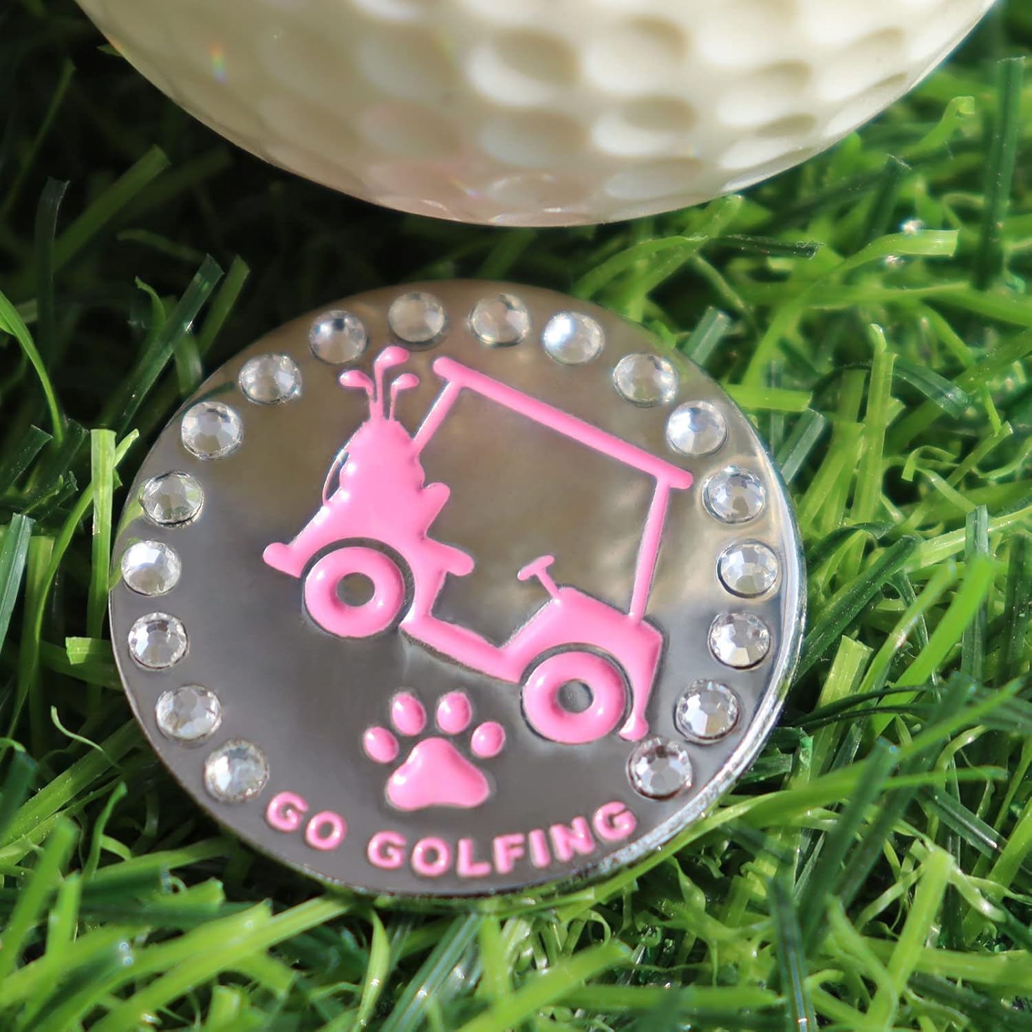 Marcadores de pelotas de golf en relieve de hierro en relieve, paquete de 7