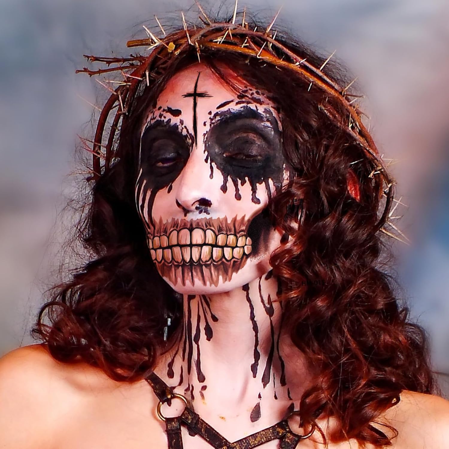 Más de 75 piezas de 21 hojas de tatuajes de Halloween para niños y adultos, tatuajes de maquillaje de zombies, tatuajes de broma de Halloween,