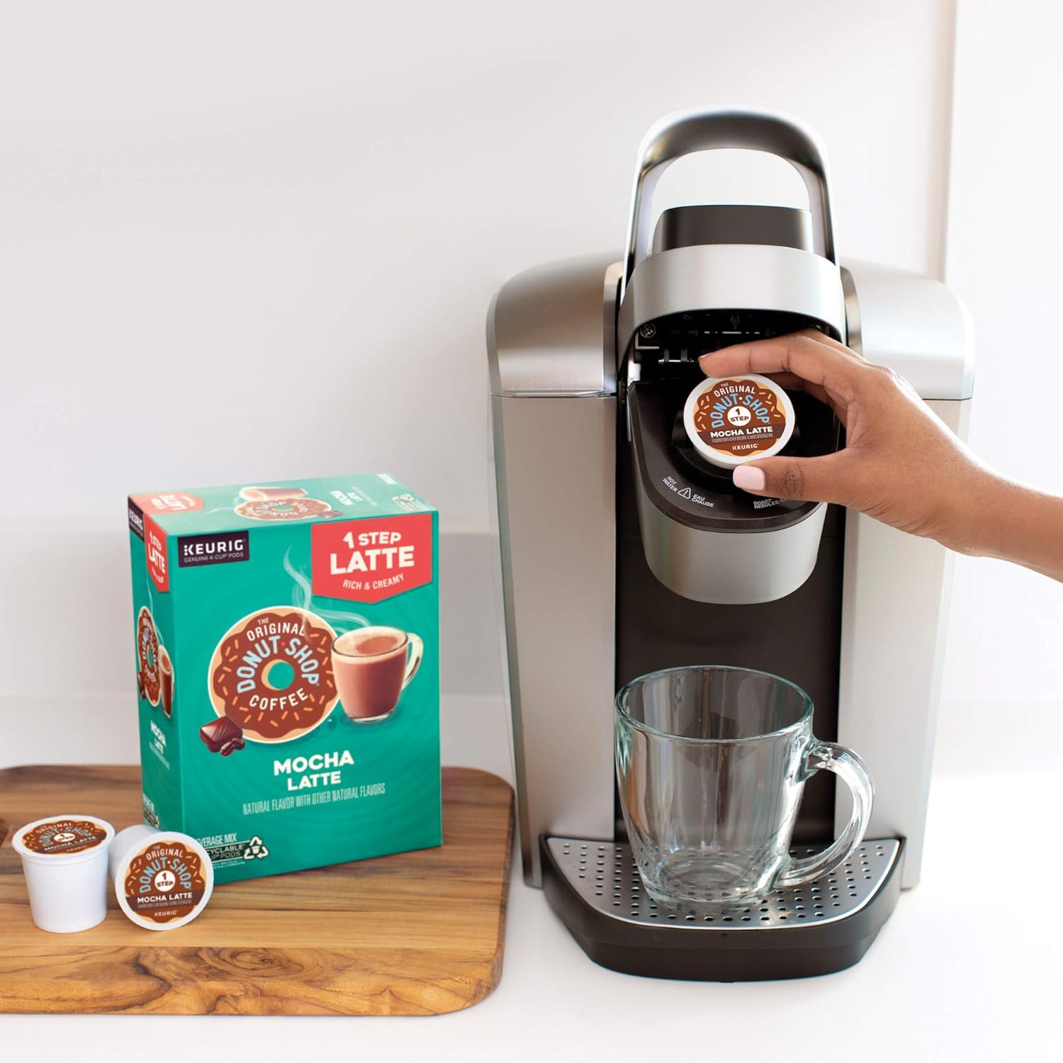 The Original Donut Shop – Cápsulas de Mocha Latte para Single Serve Coffee K-Cup, café saborizado, 60 unidades