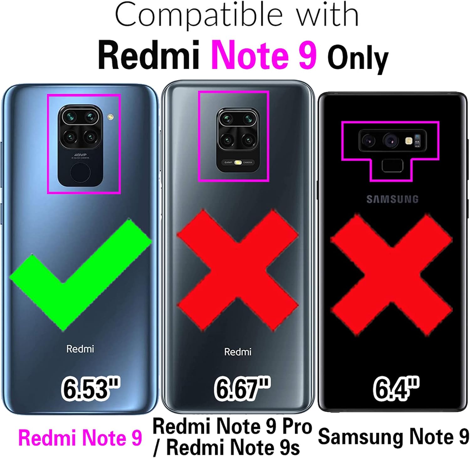 Asuwish Funda de teléfono para Xiaomi Redmi Note 9  Redmi 10X 4G con protector de pantalla de vidrio templado y billetera de cuero con diseño de
