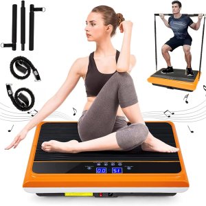 Máquina de ejercicios con placa de vibración, máquina de plataforma de vibración de cuerpo entero con bandas de resistencia de barra de pilates para Máquina de ejercicios con placa de vibración, máquina de plataforma de vibración de cuerpo entero con bandas de resistencia de barra de pilates para