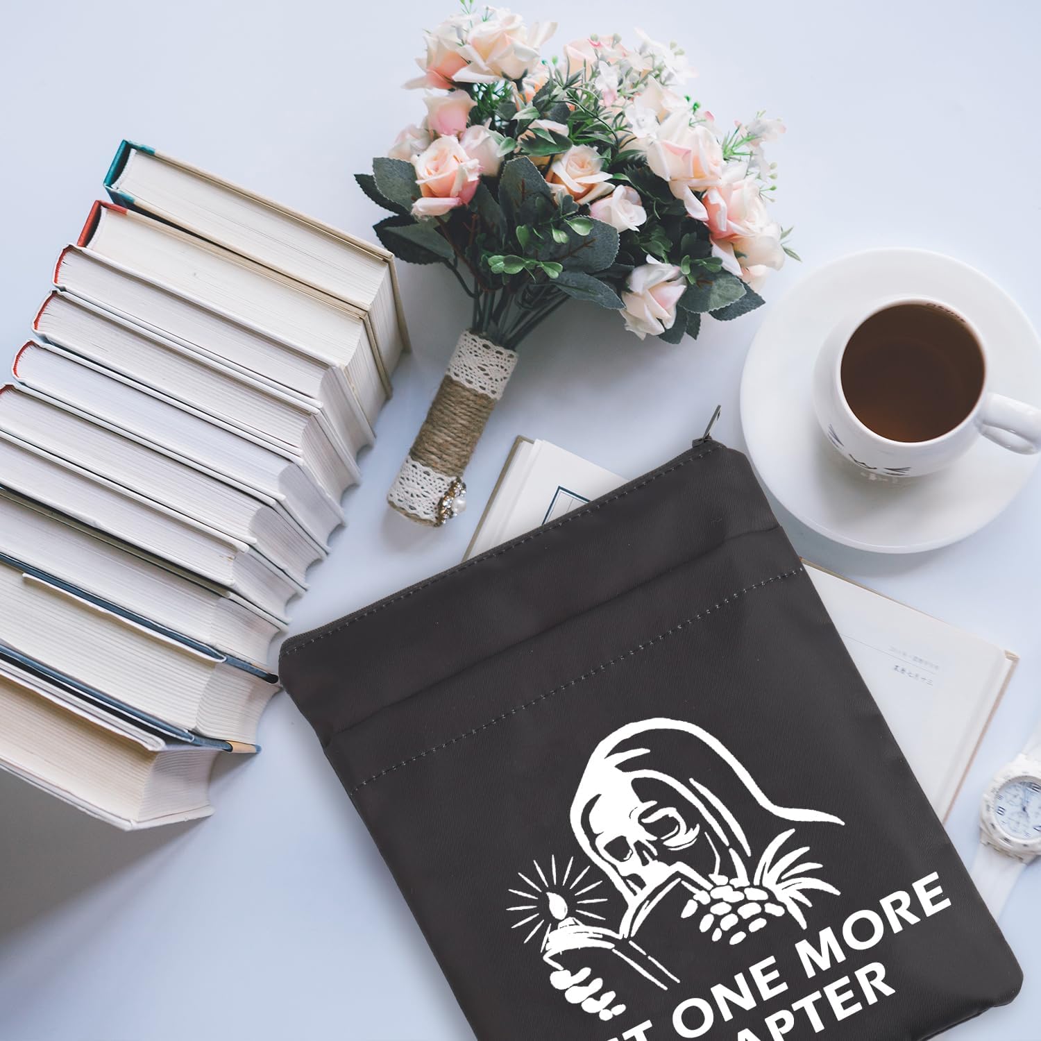 BDPWSS Just One More Chapter – Libro de regalo para amantes de los libros, regalo de lectura de esqueleto, divertido regalo para lectores ratones de