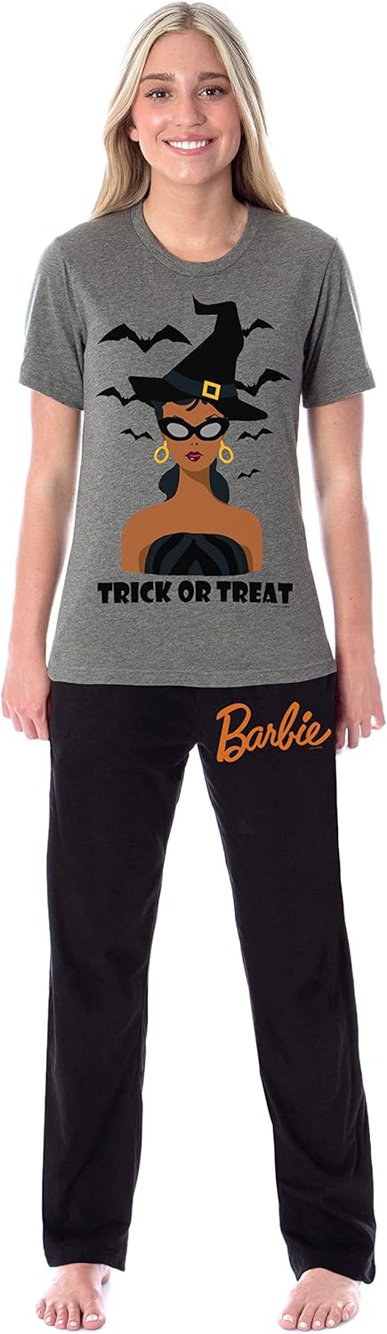 INTIMO Mattel Barbie – Conjunto de pijama para mujer con diseño de bruja para Halloween, Multi colorido