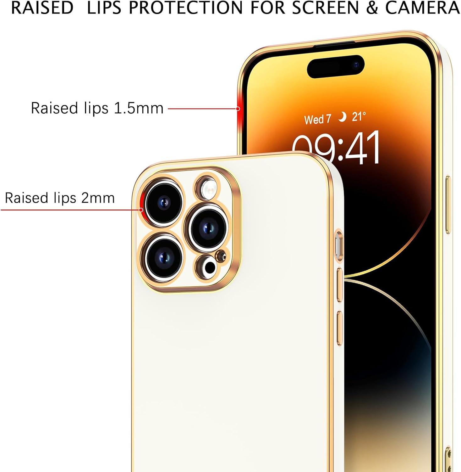 Telaso Funda para iPhone 14 Pro Max, funda para iPhone 14 Pro Max con soporte de corazón de amor extra ajustable, revestimiento de TPU suave,