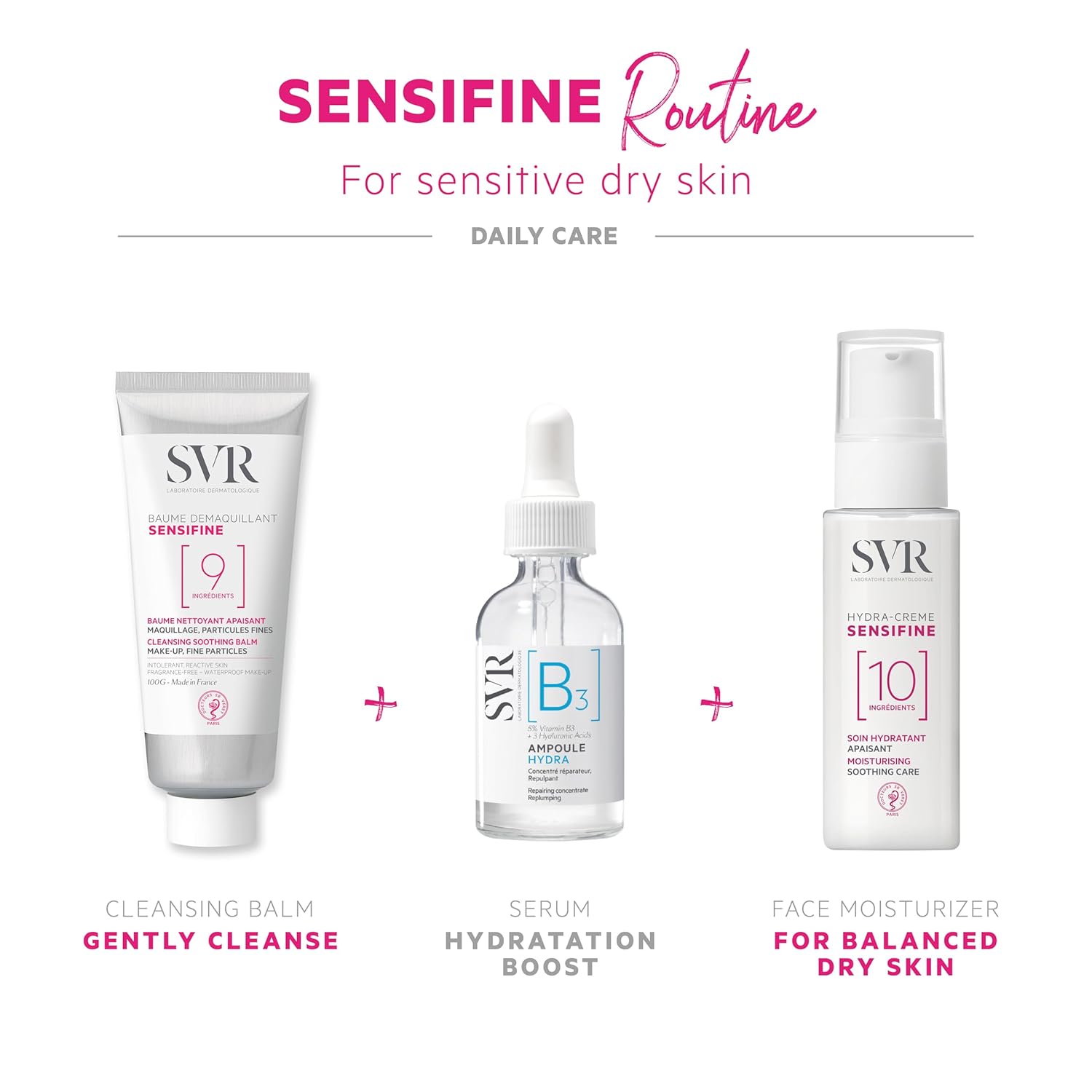 SVR Sensifine Hydra – Crema facial hidratante calmante para pieles deshidratadas normales a secas. Hidratante sin fragancia con 96% de ingredientes