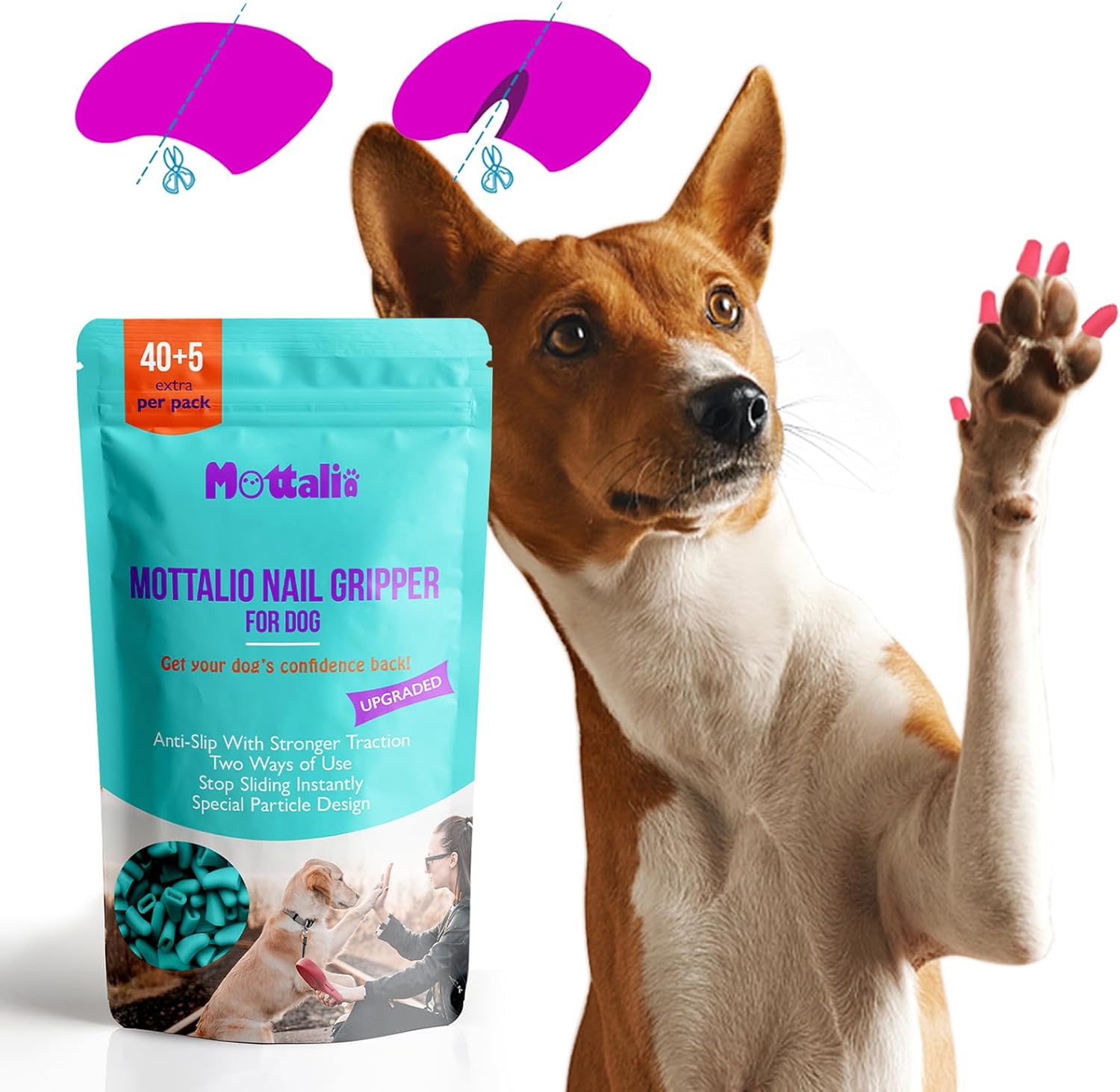 Pinzas de uñas para perros  Antideslizantes para perros mayores, para evitar deslizarse en suelos duros, dos formas de uso, protector de patas de