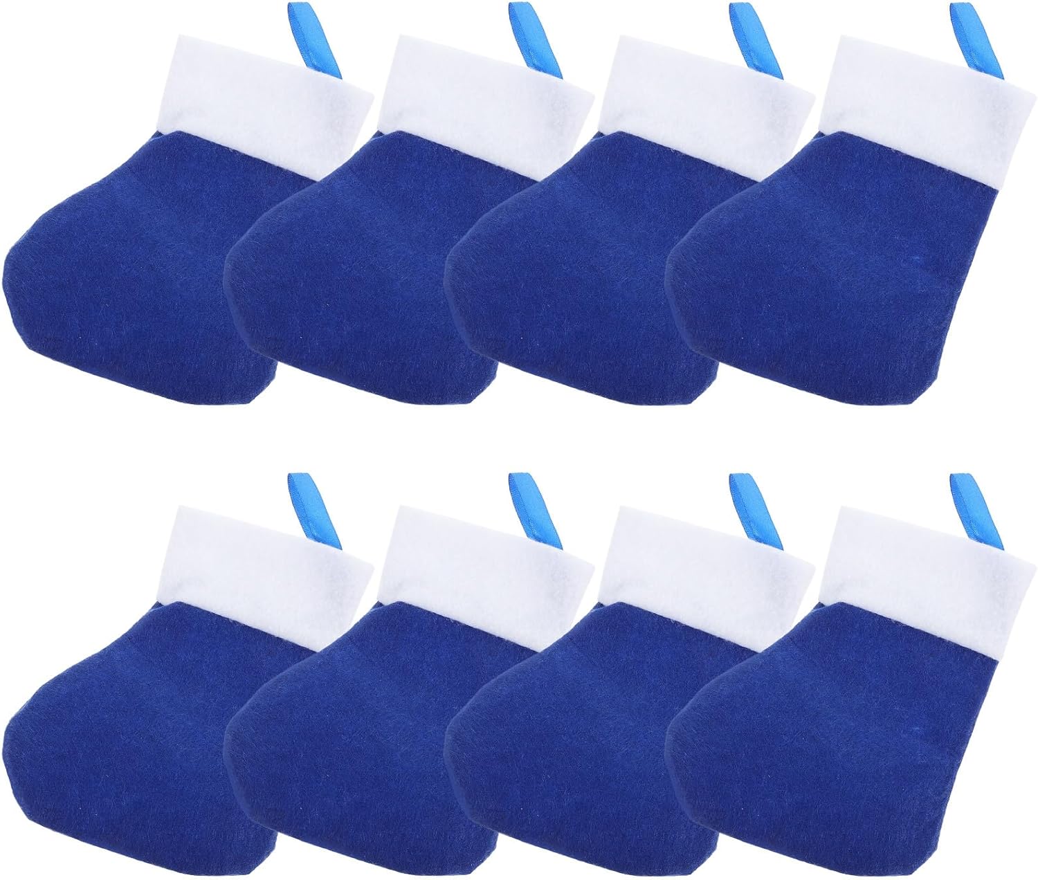 8 piezas de cubiertos de Navidad para calcetines de Navidad, cubiertos de cena, decoración de fiesta (azul)