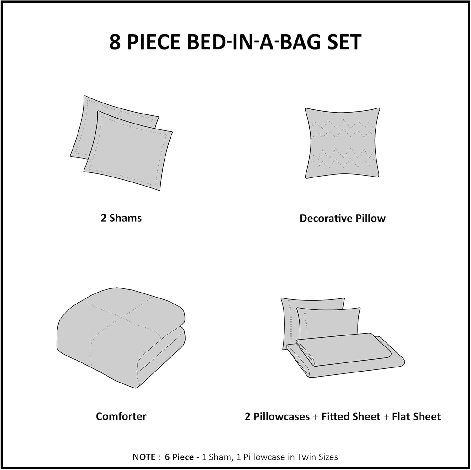 Madison Park Essentials Cozy Bed in A Bag – Edredón reversible con juego de sábanas completo, diseño casual de cabaña a cuadros, funda para todas