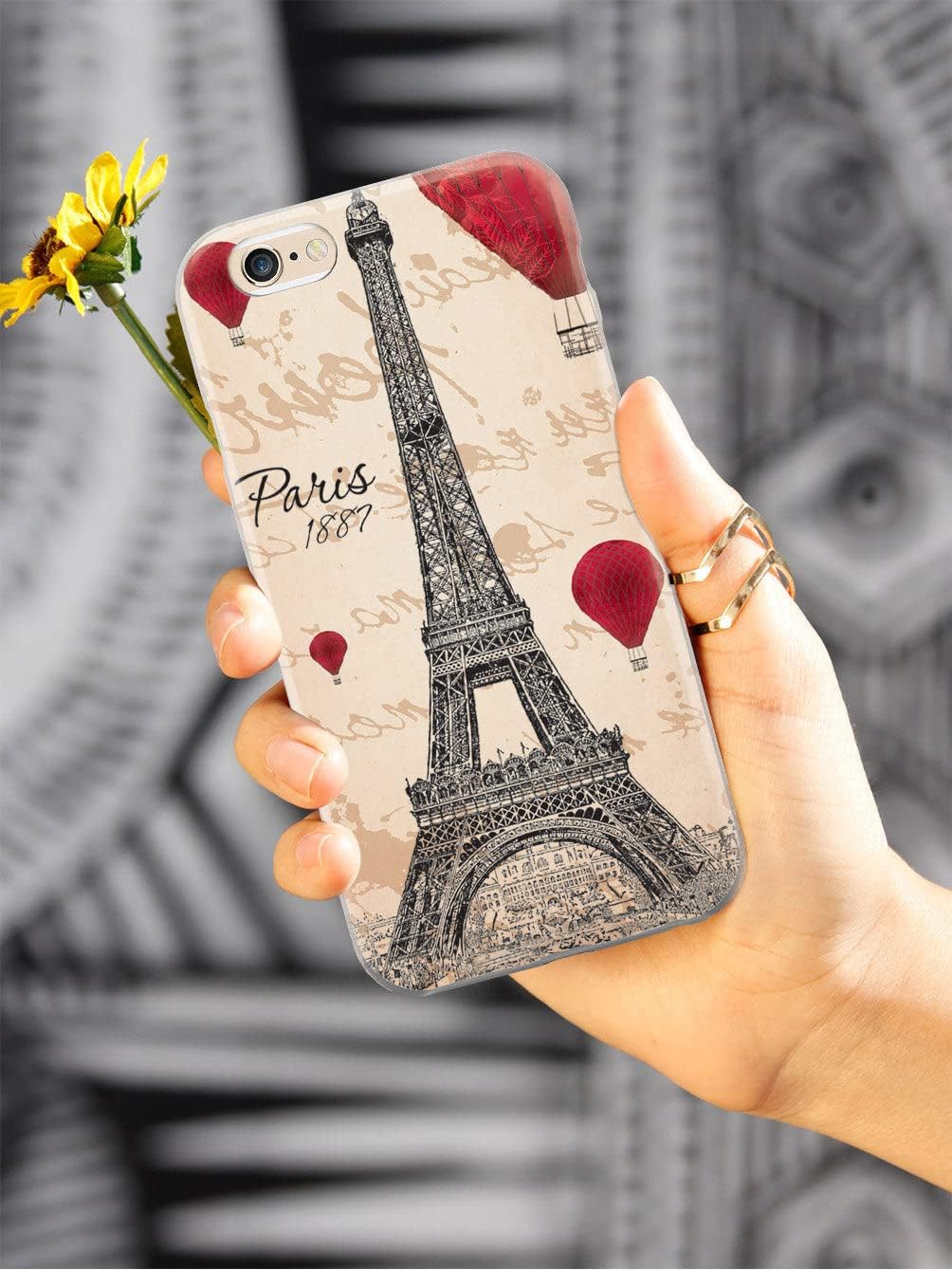 Inspired Cases – Funda para iPhone 13 Mini con textura 3D – Funda protectora de goma para Apple iPhone 13 Mini – Torre Eiffel de París 1887