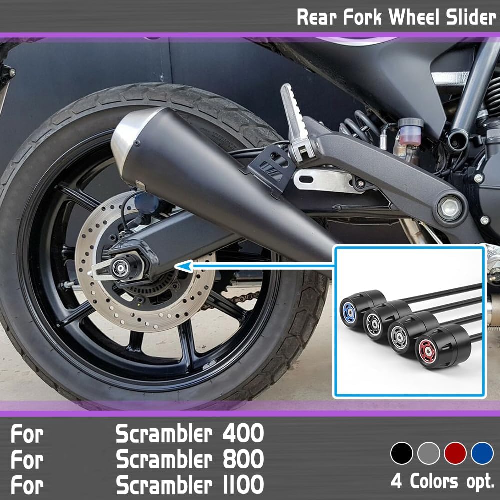 Eje de rueda delantera y trasera para motocicleta, deslizador de horquilla compatible con D-ucati Scrambler 400 Sixty 2 800 Classic Full Throttle