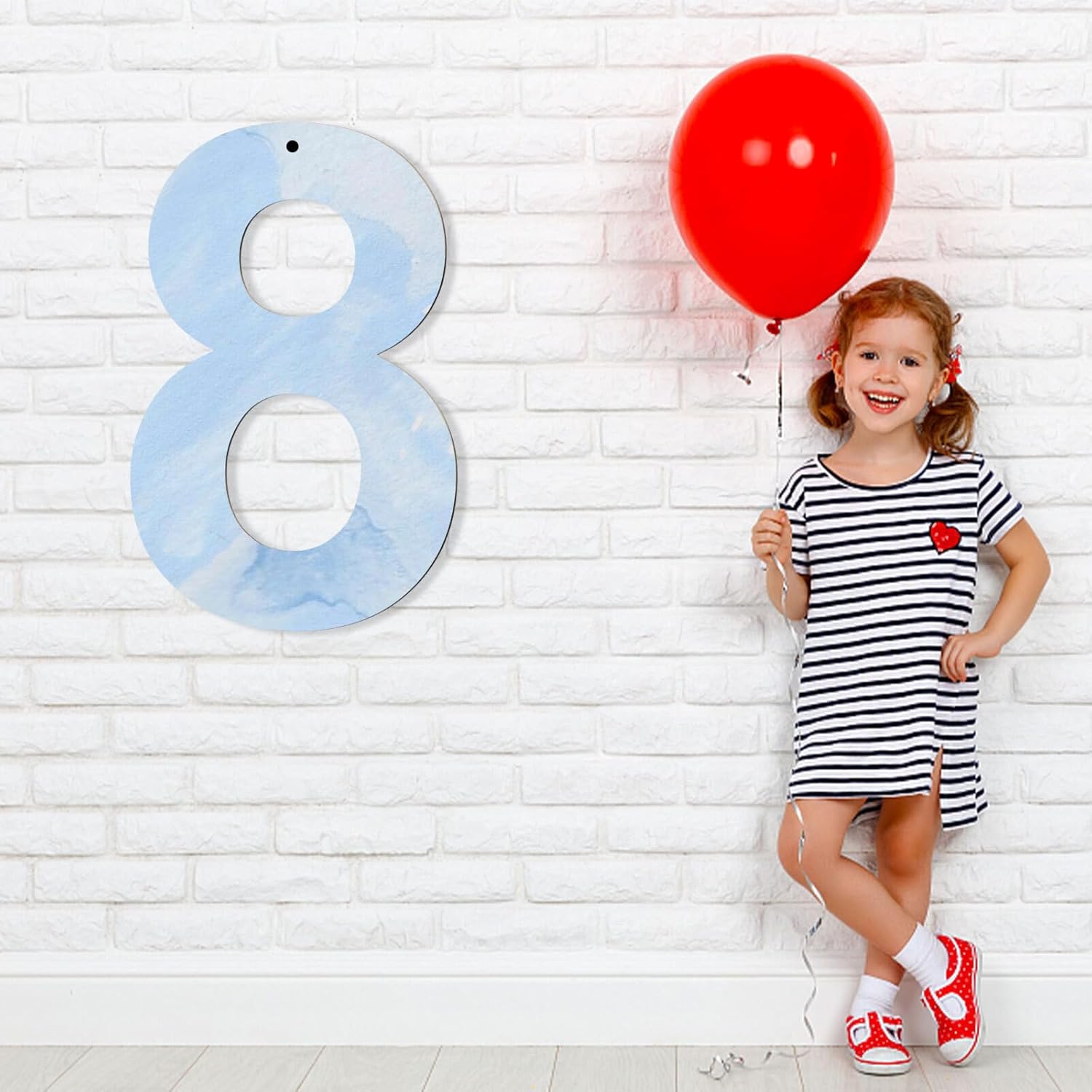 5ARTH Número 8 de madera de 17 pulgadas, números de madera sin terminar en blanco para decoración de paredes, fiesta de cumpleaños, decoración de