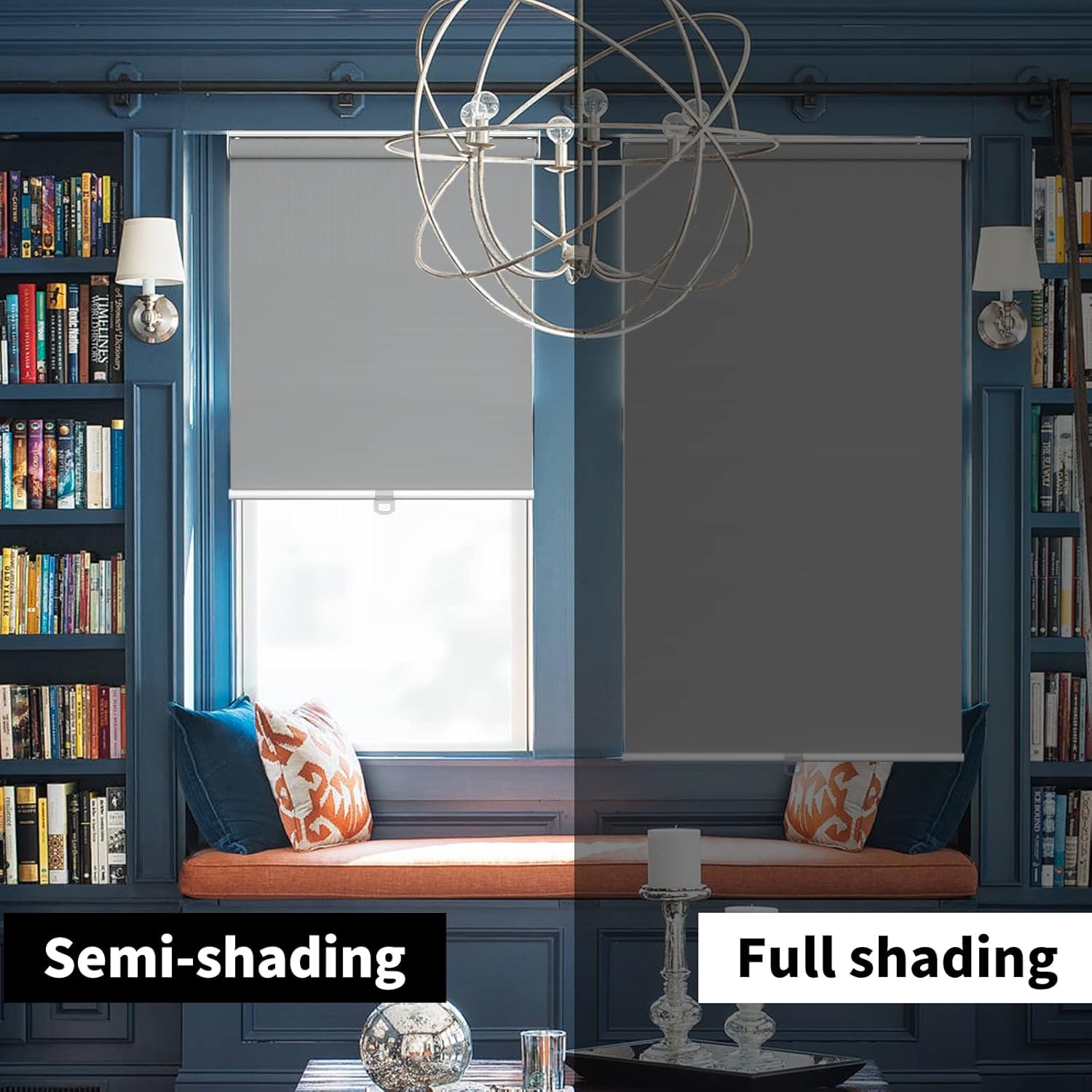 Persianas opacas para ventanas, persianas con aislamiento térmico y anti-rayos ultravioleta, 100 % opacas, para ventanas interiores del hogar, sala
