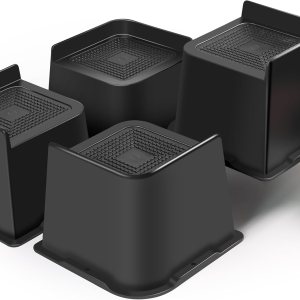 Sunifier Elevadores de cama de 4 pulgadas, resistentes, paquete de 4 unidades, elevadores de muebles en forma de L de 4 pulgadas, soporta 5000 Sunifier Elevadores de cama de 4 pulgadas, resistentes, paquete de 4 unidades, elevadores de muebles en forma de L de 4 pulgadas, soporta 5000