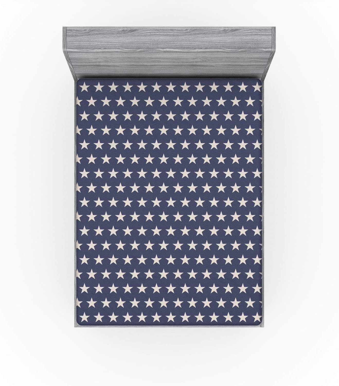 Ambesonne Sábana bajera ajustable con diseño de estrella patriótica de la bandera estadounidense, diseño de libertad con temática de independencia,