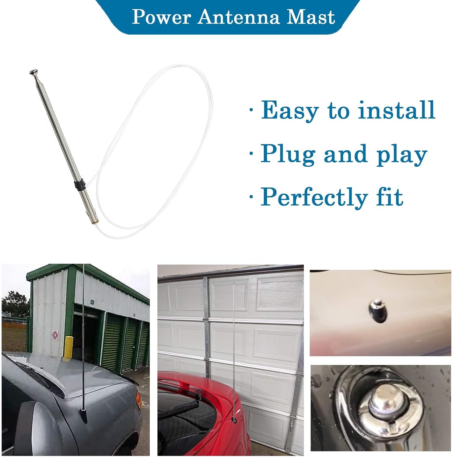 Anina Mástil de antena de alimentación para automóvil compatible con Toyota Camry-Celica-MR2-Vienta-Holden Apollo 1990-1996 para recepción de radio