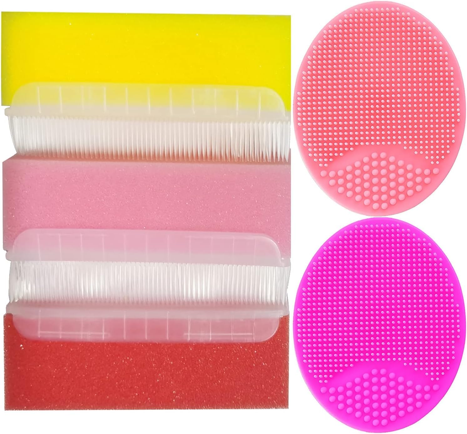 Esponjas de baño de bebé para recién nacidos, cepillo para cuna de bebé, peine para cuna para bebés (paquete de 6) (color mixto A)