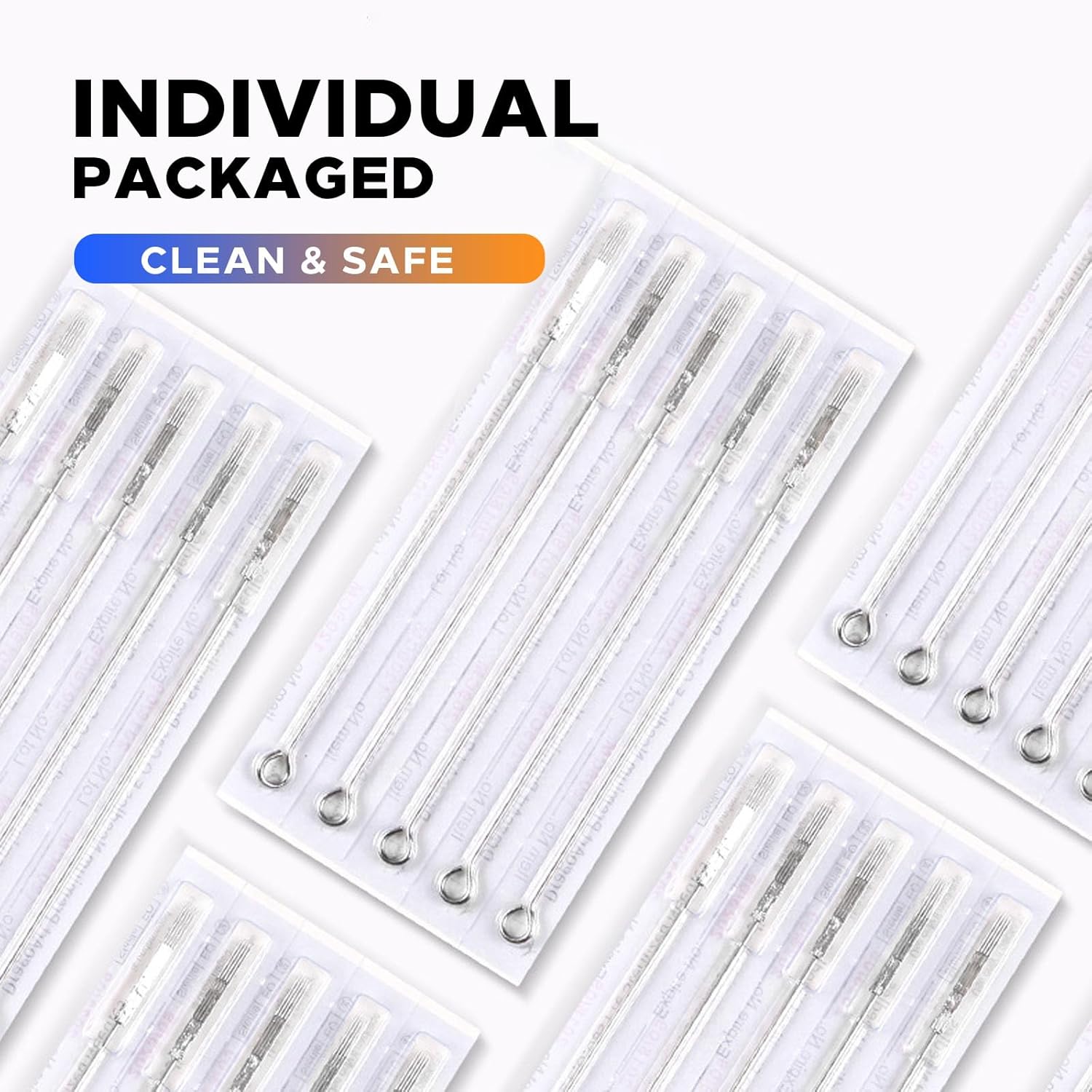 Juego de 100 agujas de tatuaje mixtas para palillo y poke RL, RS, M1 surtidas agujas estériles desechables para tatuajes (MIX-100 piezas)