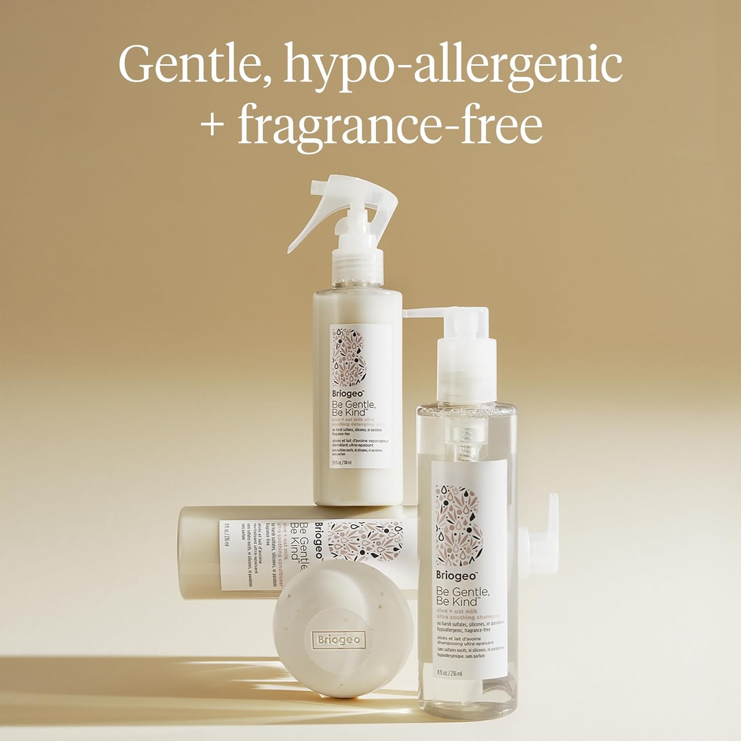 Briogeo Be Gentle, Be Kind Aloe + Oat Milk Acondicionador ultra relajante, Acondicionador hipoalergénico y aprobado por dermatólogos, sin fragancia,