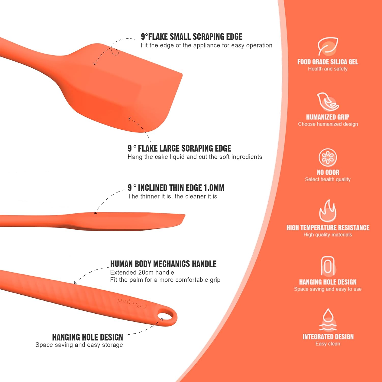 Garantía permanente Espátula grande de silicona resistente al calor Espátula de silicona para utensilios de cocina antiadherentes Gadgets de cocina