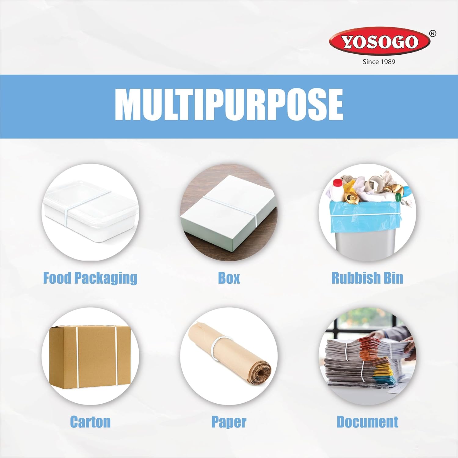 Bandas de goma postales grandes de 8 pulgadas  Bandas elásticas biodegradables resistentes (paquete de 60)  Caucho natural  Duraderas para oficina,