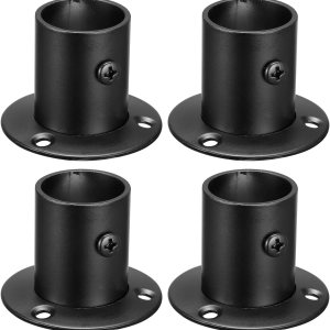 uxcell Soporte de barra de acero inoxidable de 1 pulgada de diámetro para cortina de armario de baño, juego de 8, color negro uxcell Soporte de barra de acero inoxidable de 1 pulgada de diámetro para cortina de armario de baño, juego de 8, color negro