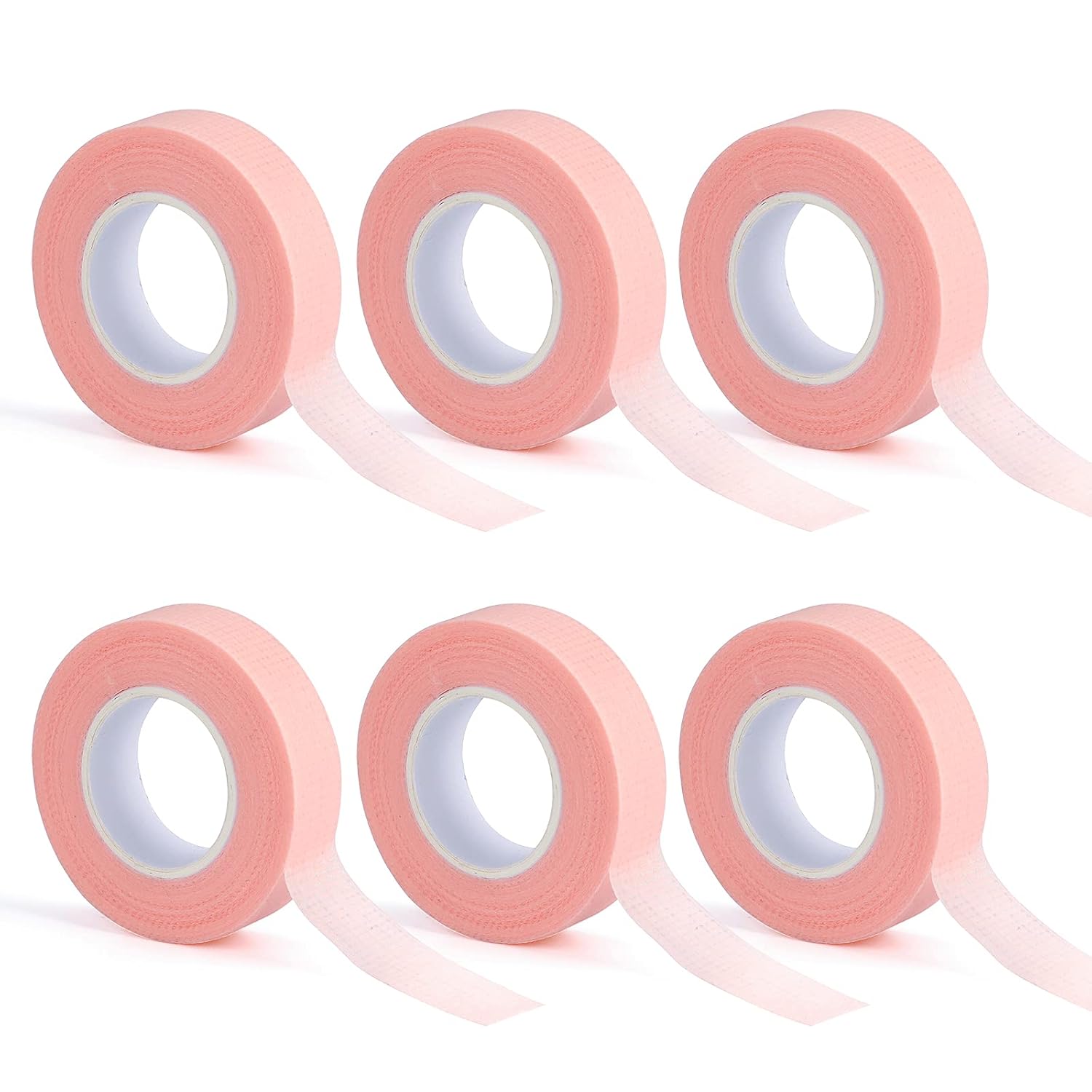 6 rollos de cinta médica de microporos de polietileno para extensiones individuales de pestañas, 12 pulgadas x 10 yardas, paquete individual (rosa)