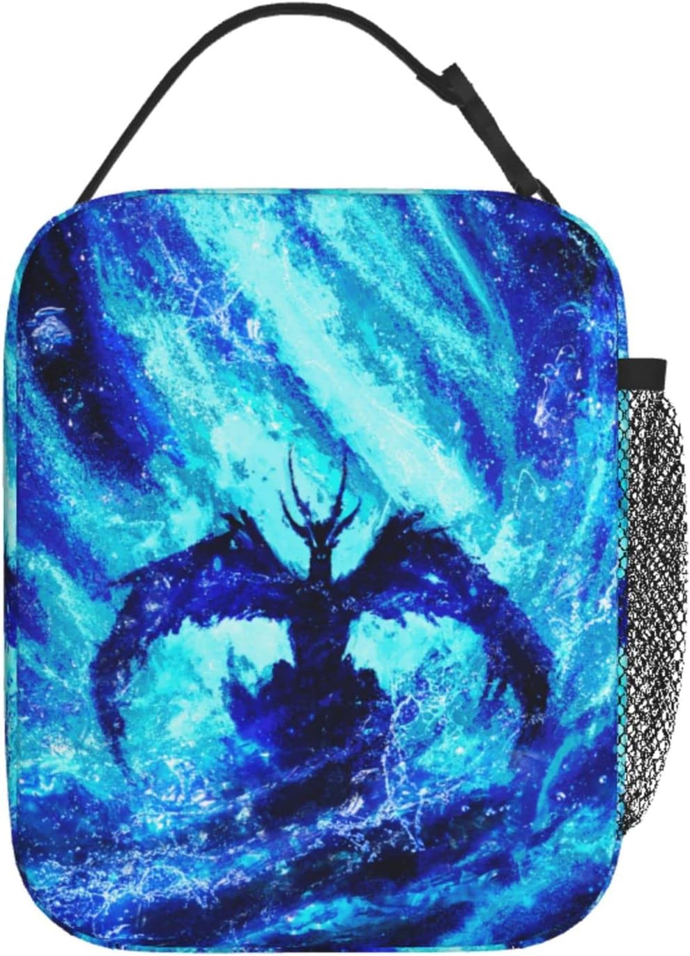 EKAZROMY Lonchera térmica con diseño de dragón azul, bolsas de almuerzo personalizadas con nombretexto impreso para adultos, niños, hombres, bolsas