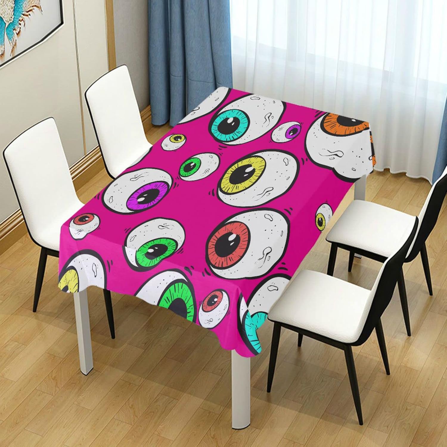 Ojos abstractos de Halloween, ropa rectangular impermeable, resistente al encogimiento, reutilizable, impreso, para cocina, campamento, cumpleaños,