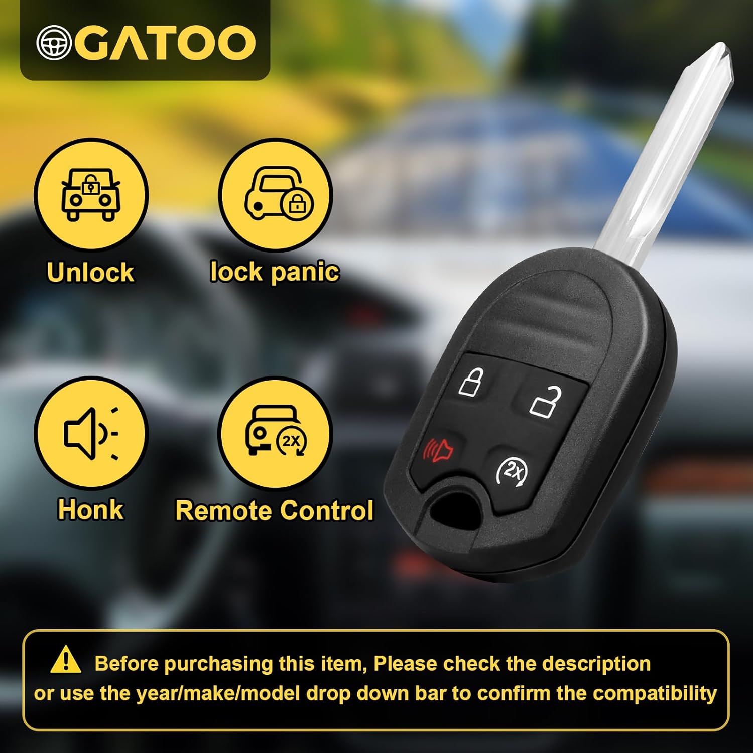 Control remoto de repuesto para llavero 164-R8067 para F-250 F-350 F-450 F-550 Super Duty Flex Explorer, CWTWB1U793 92064 BC350 F-550 Super Duty