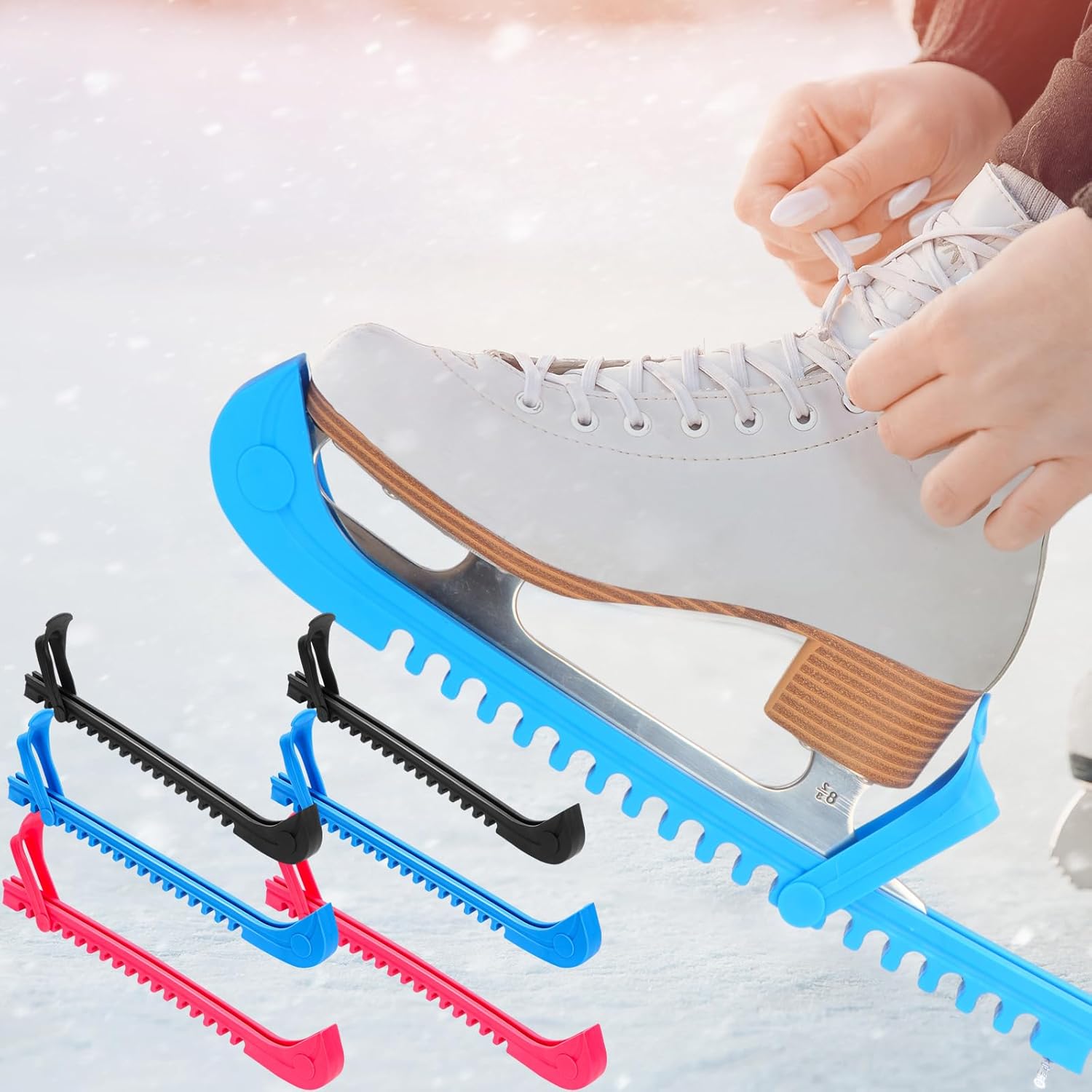 Protectores de patinaje sobre hielo, fundas ajustables para patinaje sobre hielo, accesorios de patinaje para hockey sobre hielo para niños y